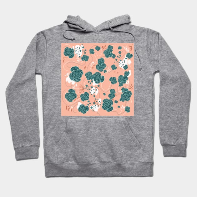 Echeveria Succulent - modern minimal pattern Hoodie by Lio Does Things